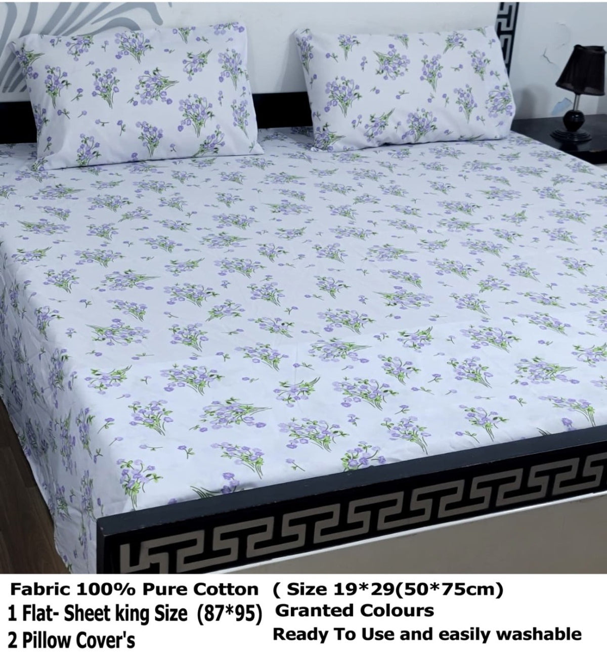 🌼 100% PURE COTTON KING SIZE BEDSHEET 🌼 ✨ Export Quality | Premium Floral Design ✨