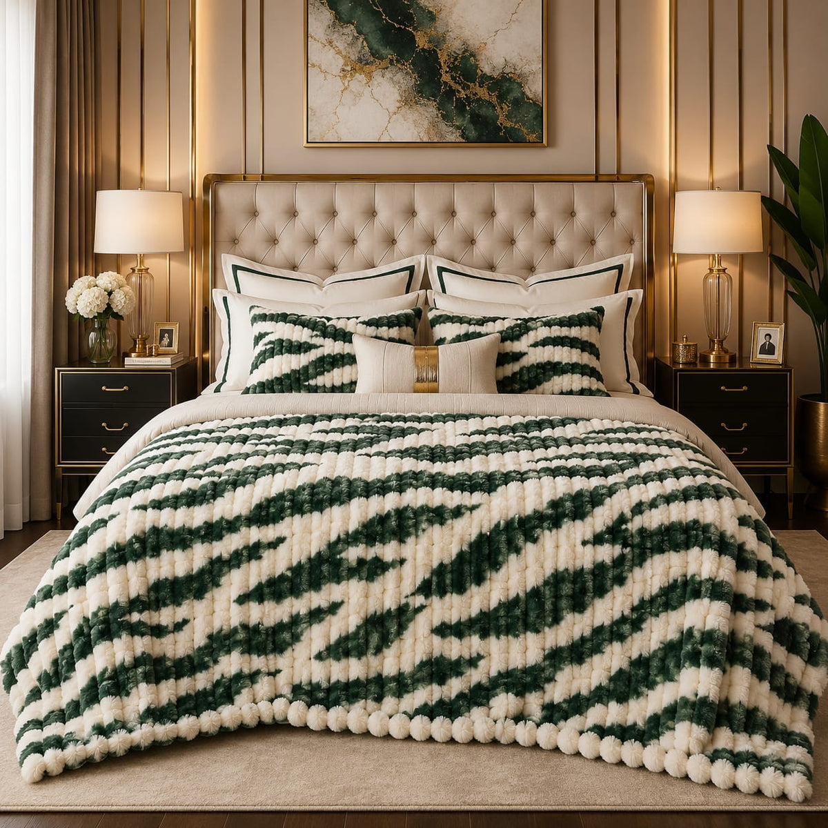 Luxury AC Fleece Blanket for Double Bed | Soft & Cozy Textured Bed Blanket