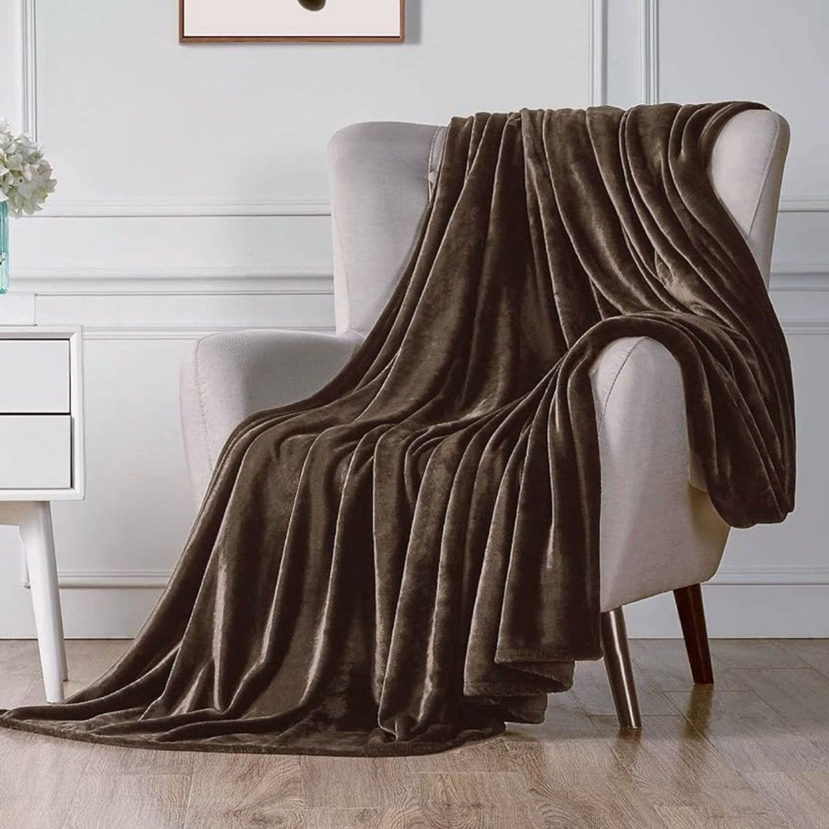 Luxury AC Blanket – Soft Fleece Double Bed Blanket Brown