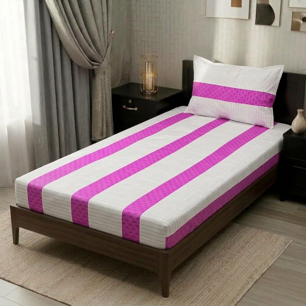 2 PC Patchwork Bedsheet Set – Single Bed Cotton Bedsheet with Pillow Cover
