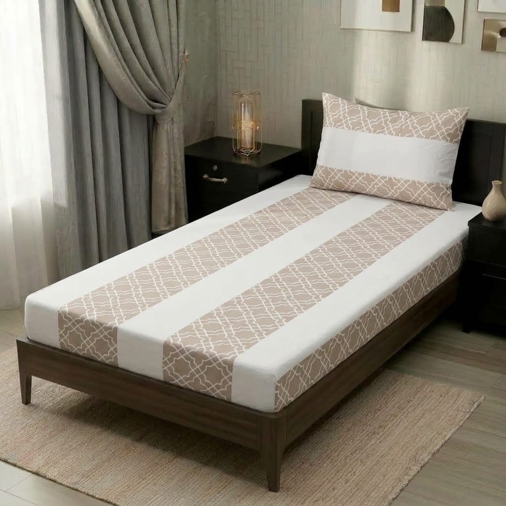 2 PC Patchwork Bedsheet Set – Single Bed Cotton Bedsheet with Pillow Cover