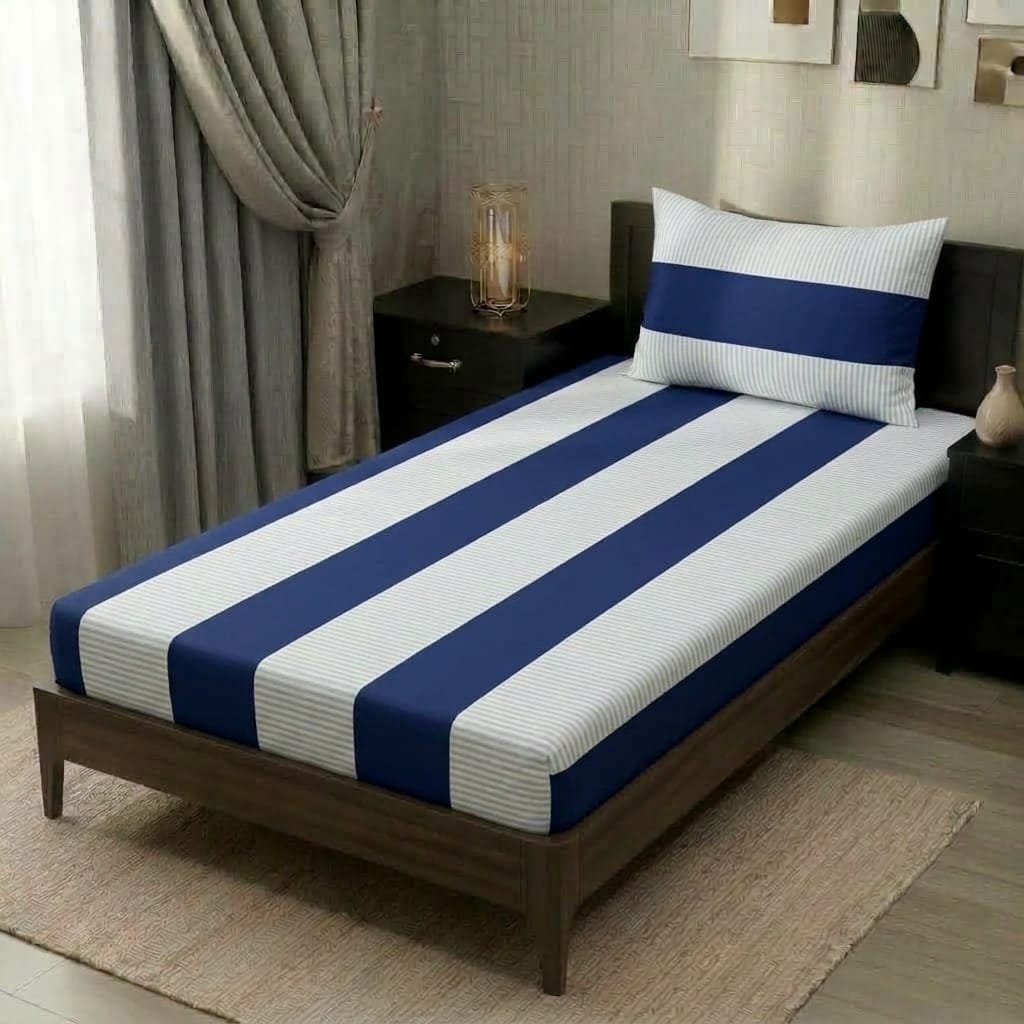 2 PC Patchwork Bedsheet Set – Single Bed Cotton Bedsheet with Pillow Cover