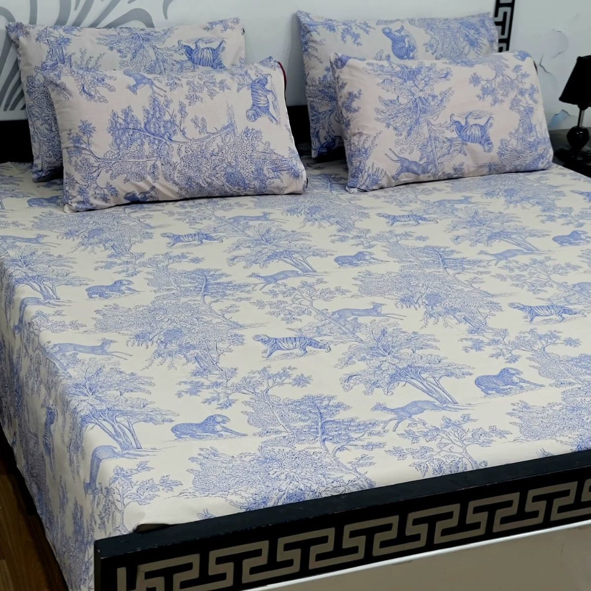 5 Piece King Size Pure Cotton Bedsheet Set – Export Quality