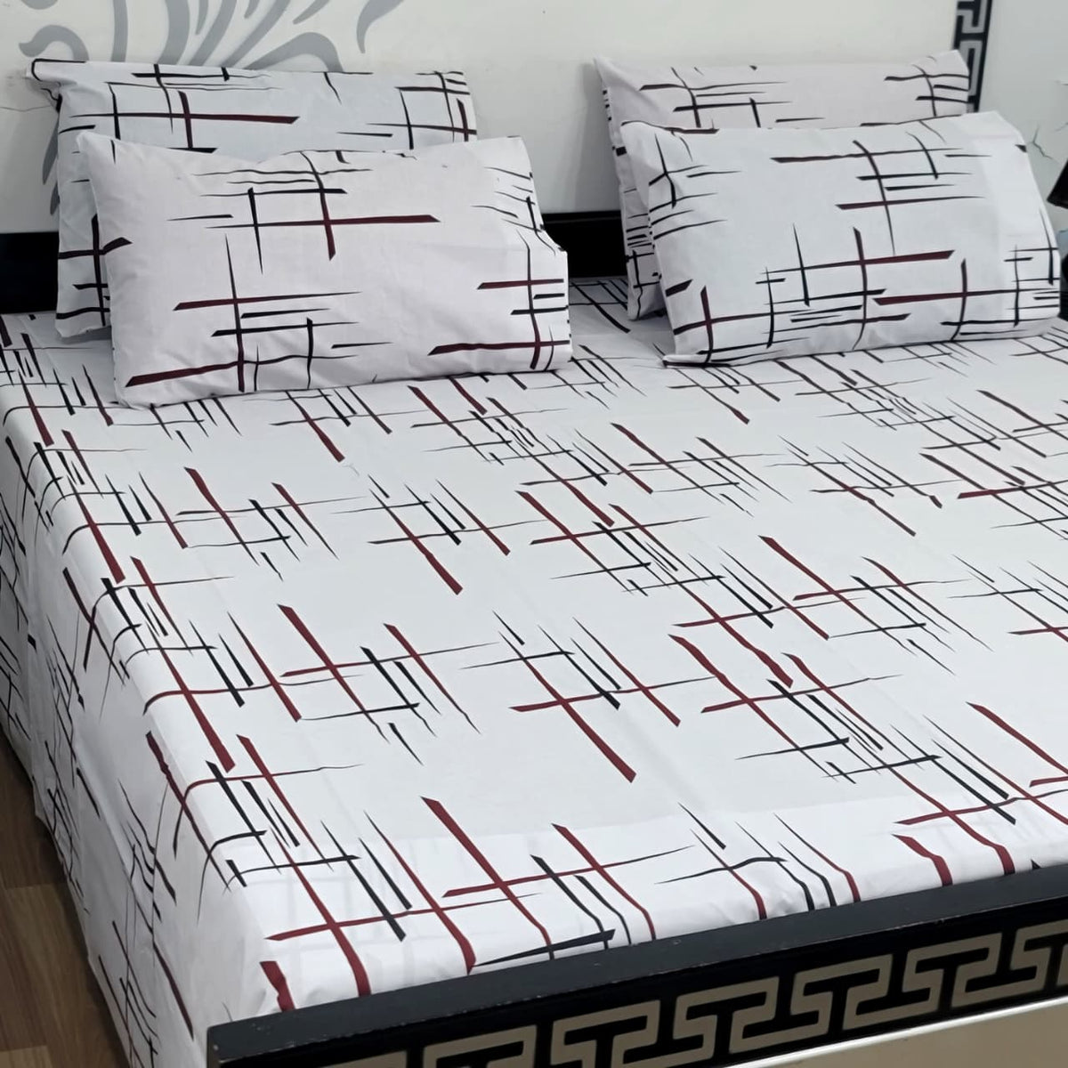 5 Piece King Size Pure Cotton Bedsheet Set – Export Quality