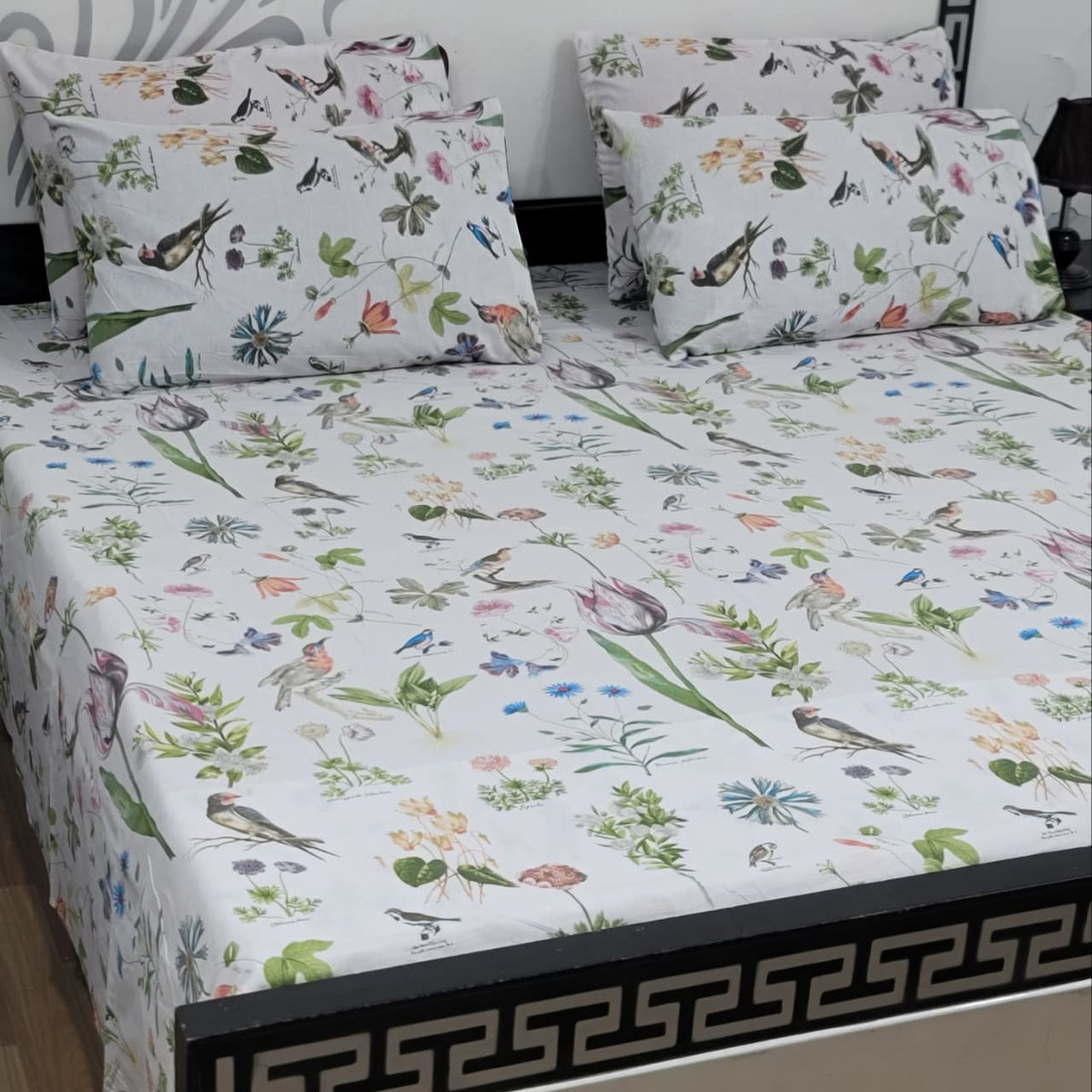 5 Piece King Size Pure Cotton Bedsheet Set – Export Quality