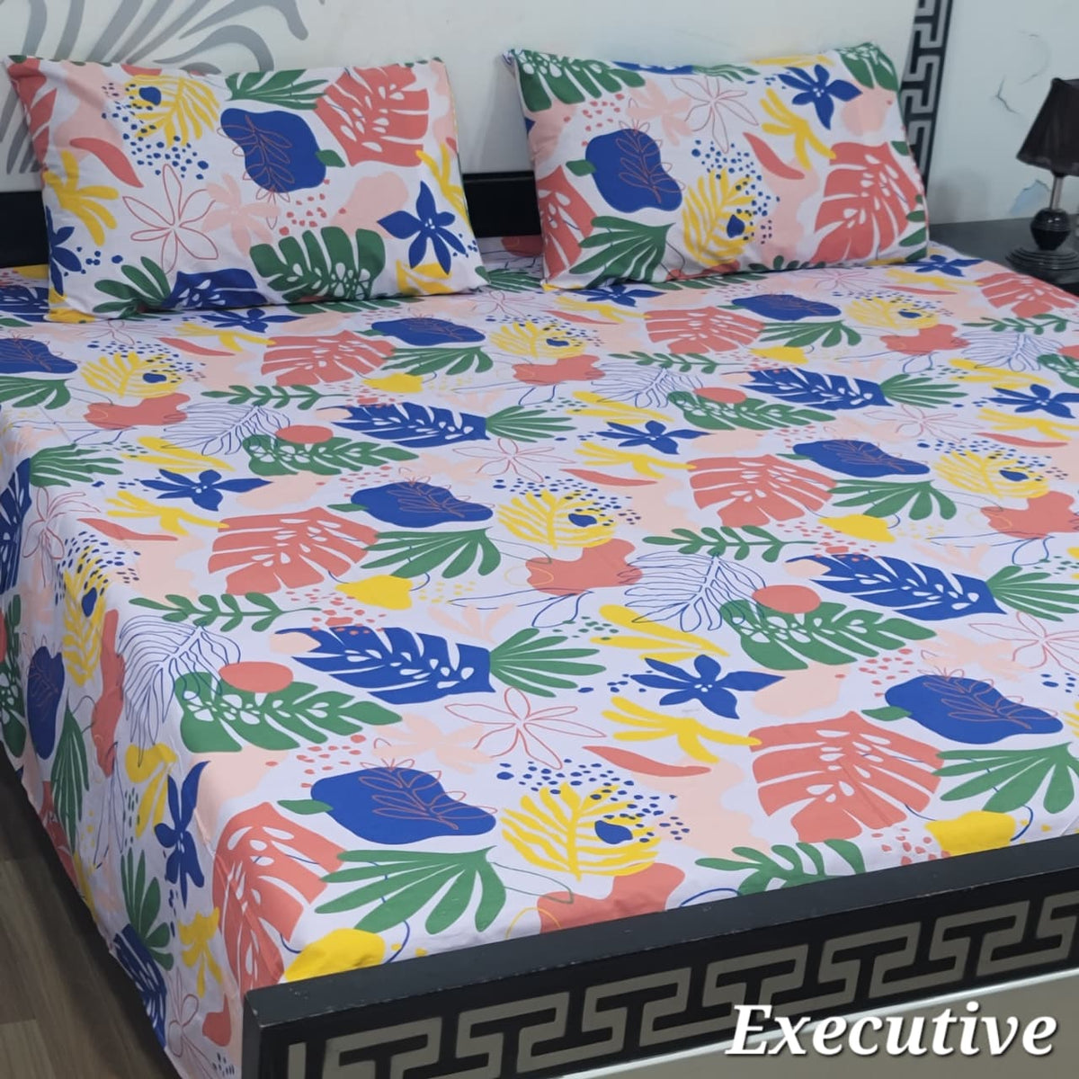 Jumbo Size Export Quality Pure Cotton Bedsheet 3 PC Set | 95ร95 Inch King Size Bedshee