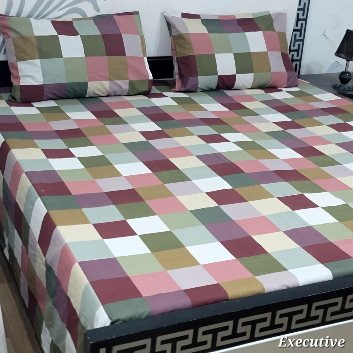 Jumbo Size Export Quality Pure Cotton Bedsheet 3 PC Set | 95ร95 Inch King Size Bedsheev