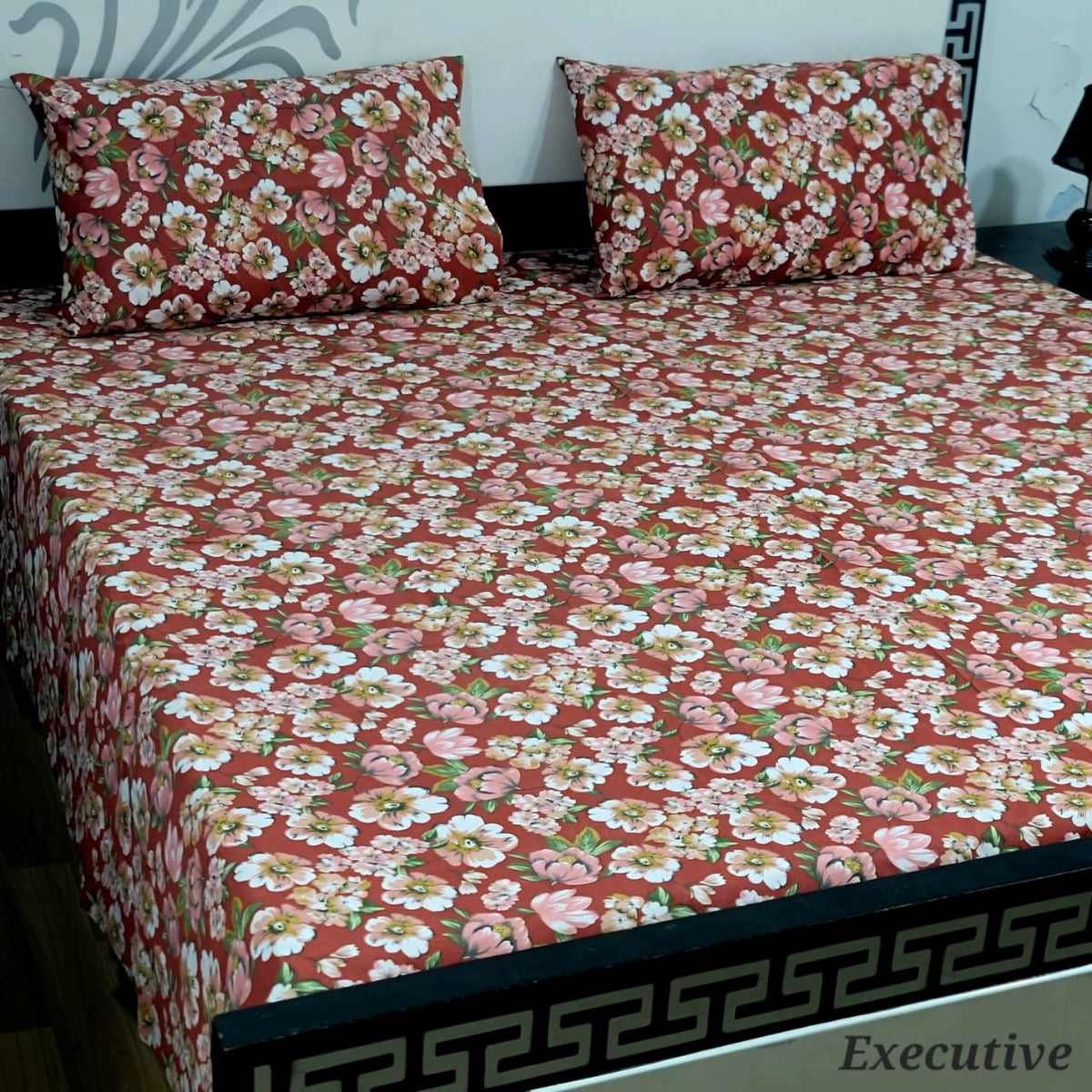 Jumbo Size Export Quality Pure Cotton Bedsheet 3 PC Set | 95ร95 Inch King Size Bedshee