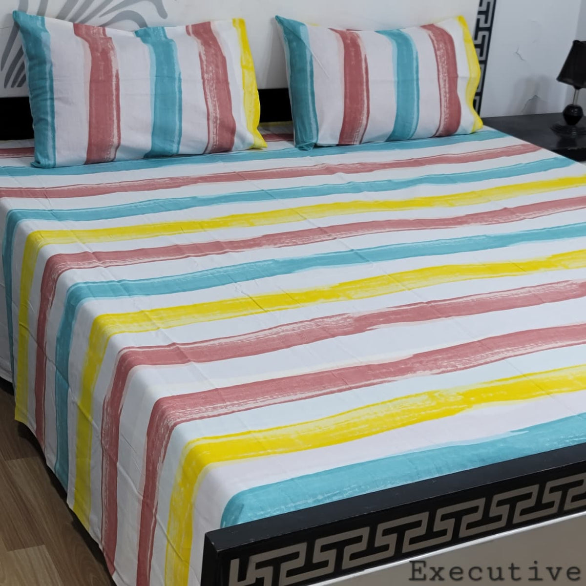 Jumbo Size Export Quality Pure Cotton Bedsheet 3 PC Set | 95ร95 Inch King Size Bedshee