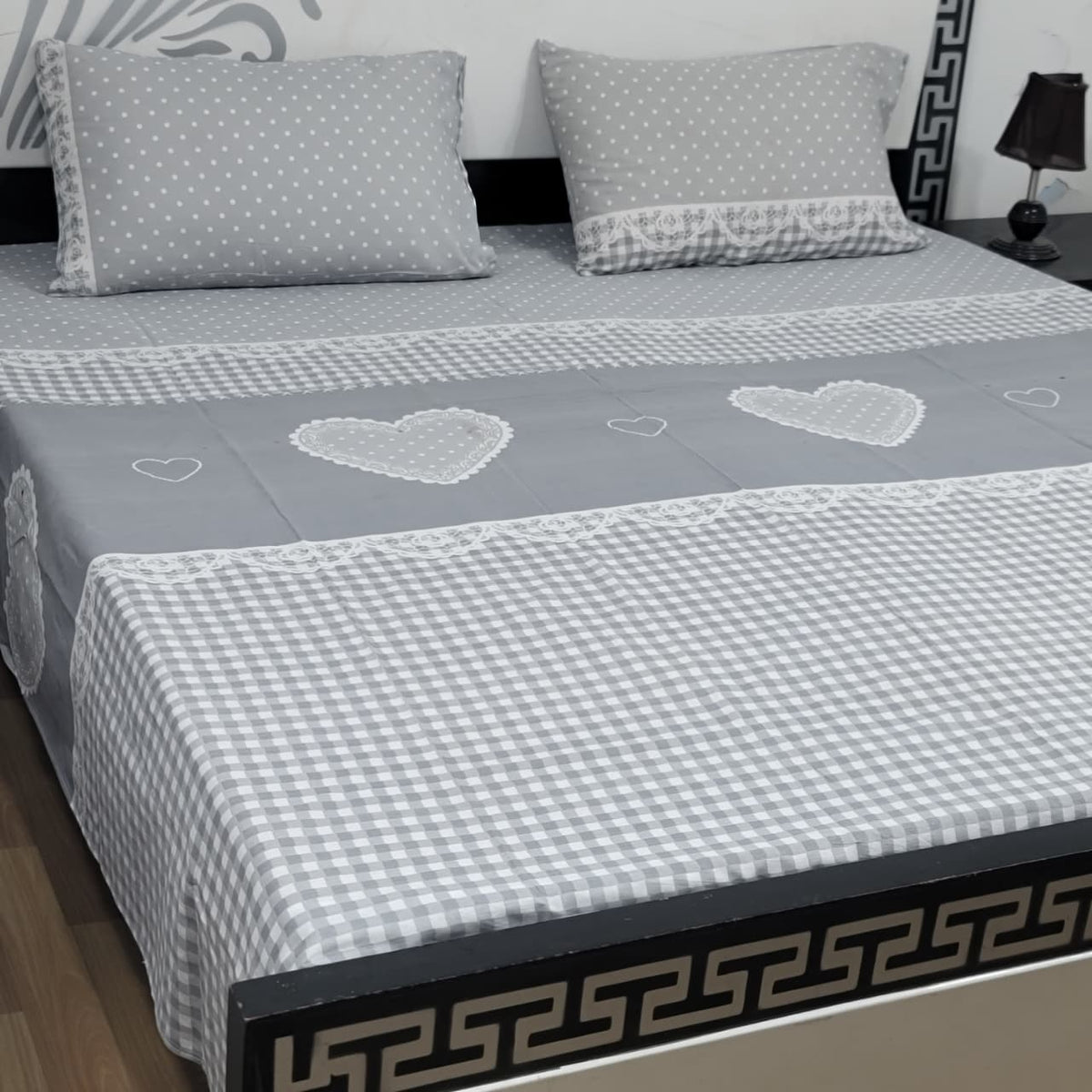Export Quality 100% Pure Cotton King Size Bedsheet Set | Double Bed Floral Bedsheet with 2 Pillow Covers
