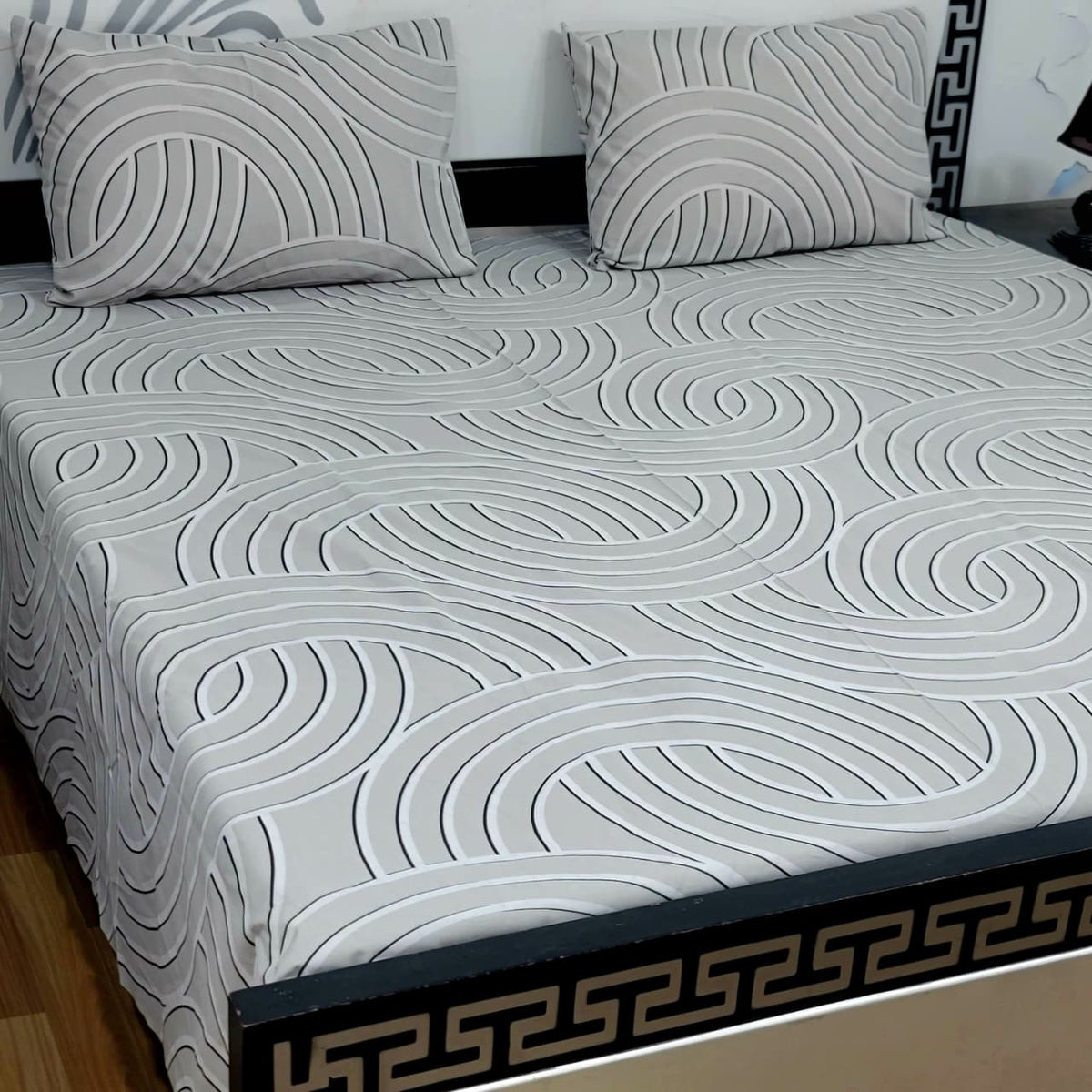 Export Quality 100% Pure Cotton King Size Bedsheet Set | Double Bed Floral Bedsheet with 2 Pillow Covers