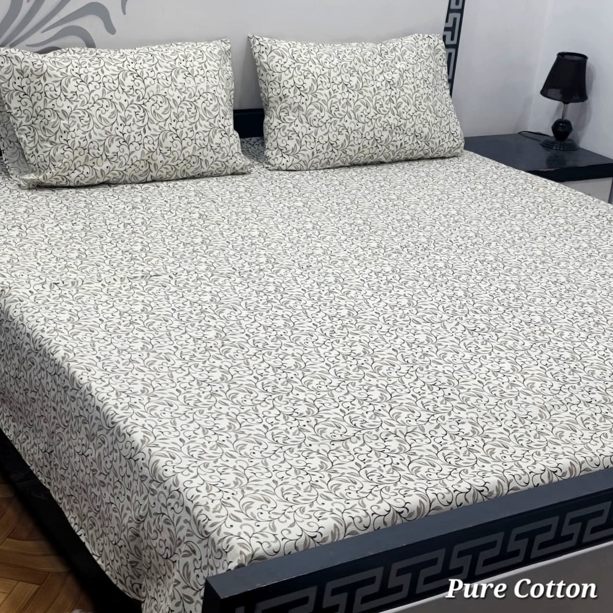 Export Quality 100% Pure Cotton King Size Bedsheet Set | Double Bed Floral Bedsheet with 2 Pillow Covers