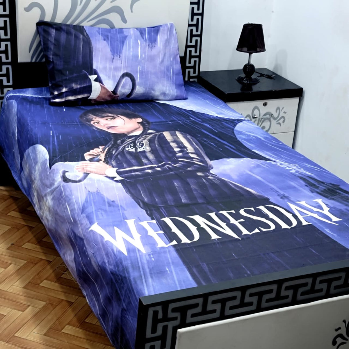 2 PC Export Quality Pure Cotton Single Bed Sheet Set | 60ร90 Inch with Pillow Cover