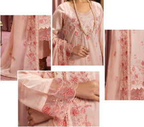 Delicate Splendour – Peach Embroidered Ensemble
