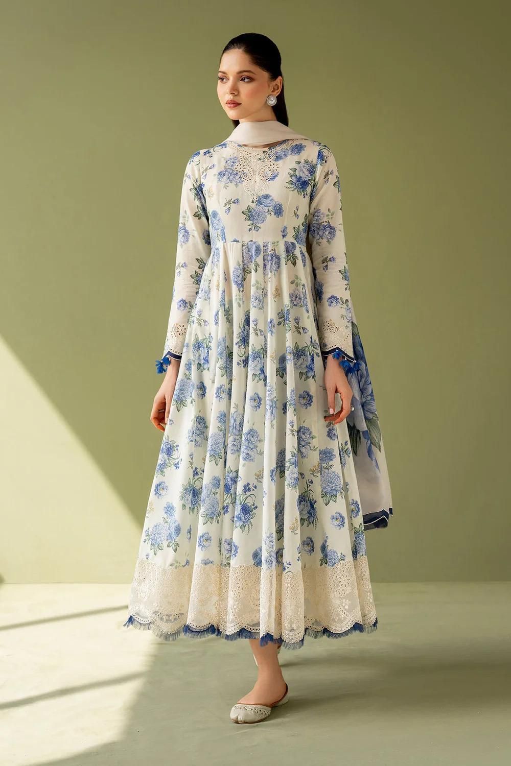 2026  Baroque Lawn Collection 3pcs Suit (Light Cream)