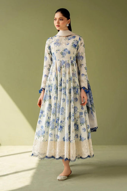 2026  Baroque Lawn Collection 3pcs Suit (Light Cream)