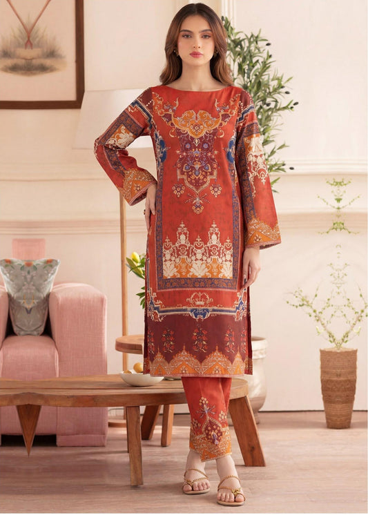 Terracotta Ethnic Print 2-Piece DIGITAL PRINTED