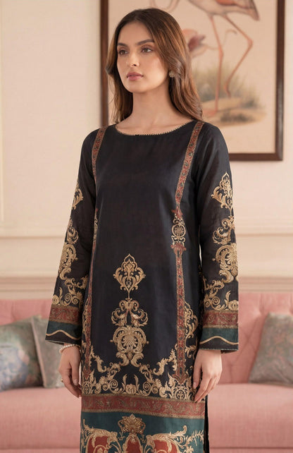 Black Printed Lawn Ensemble 2 PCS DIGITAL PRINTED