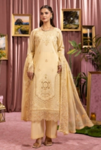 Elegant Lemon Embroidered Ensemble