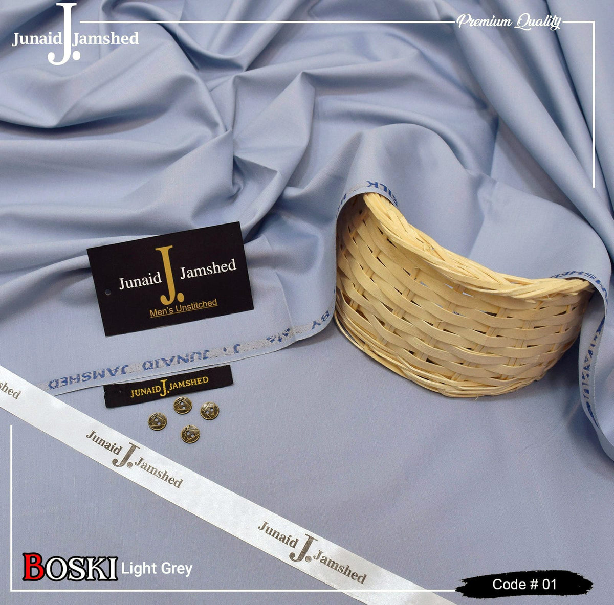 Junaid Jamshed Wash Wear Boski 100% Gurranteed Fabric