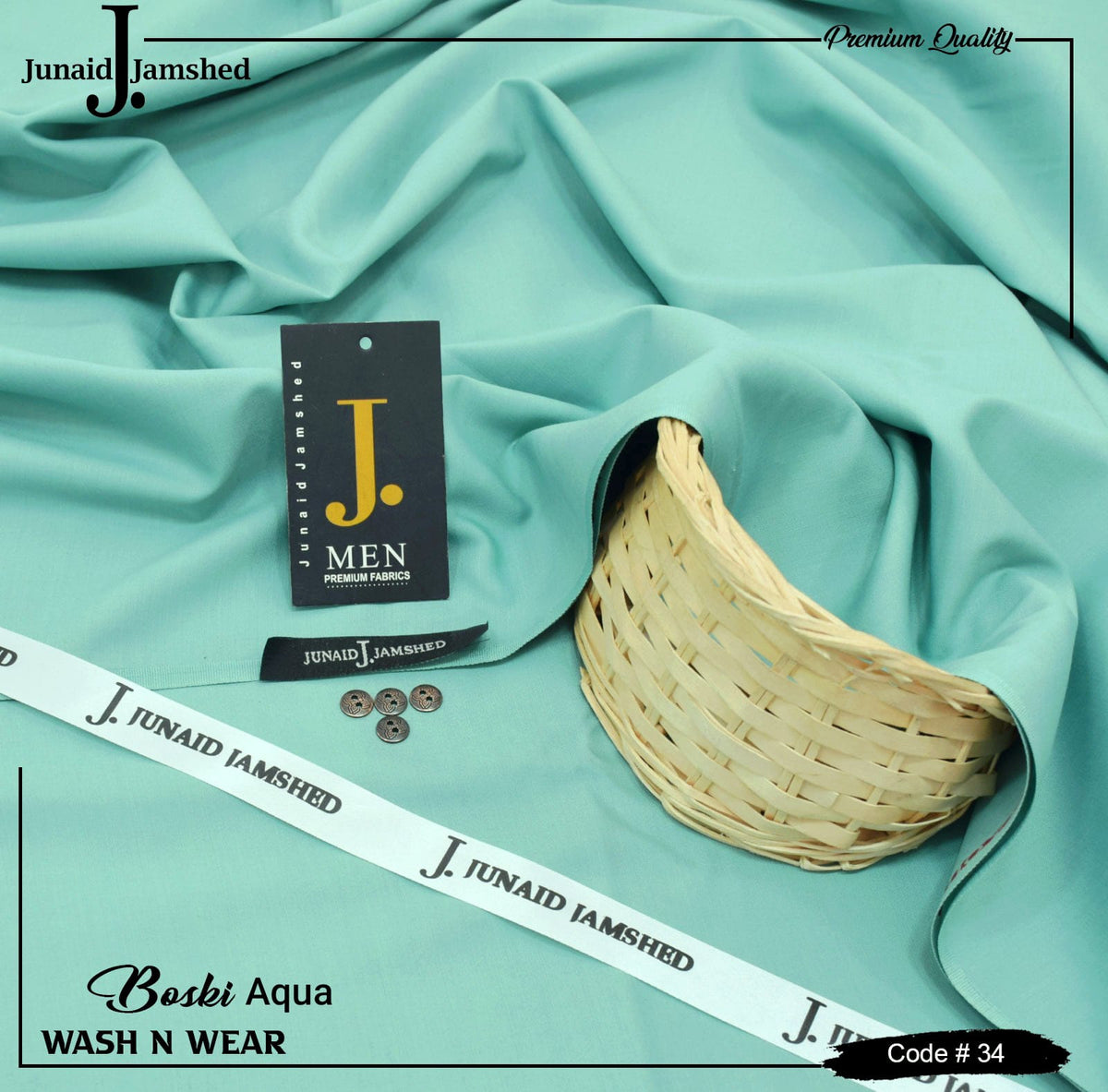 Junaid Jamshed Wash Wear Boski 100% Gurranteed Fabric