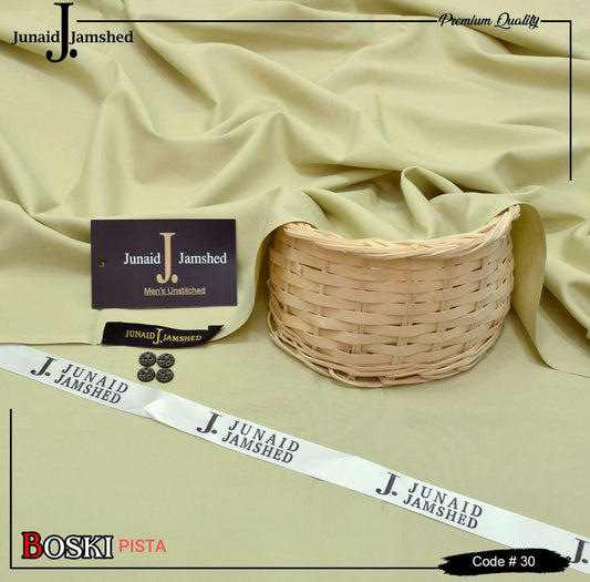 Junaid Jamshed Wash Wear Boski 100% Guaranteed Fabric (Pista)