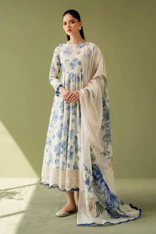2026  Baroque Lawn Collection 3pcs Suit (Light Cream)