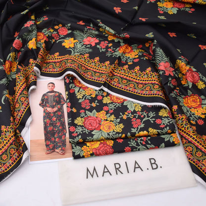 2026 Maria.B Lawn Collection 3pcs Suit (Jet black )