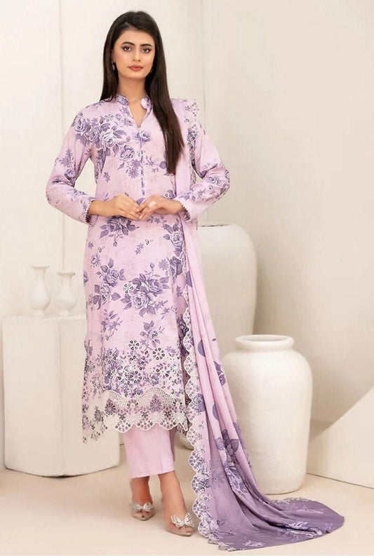 2026 Tawakkal Lawn Collection 3pcs Suit (Baby Pink)