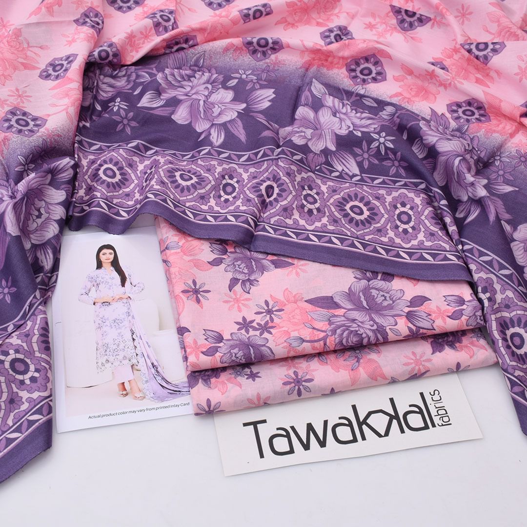 2026 Tawakkal Lawn Collection 3pcs Suit (Baby Pink)
