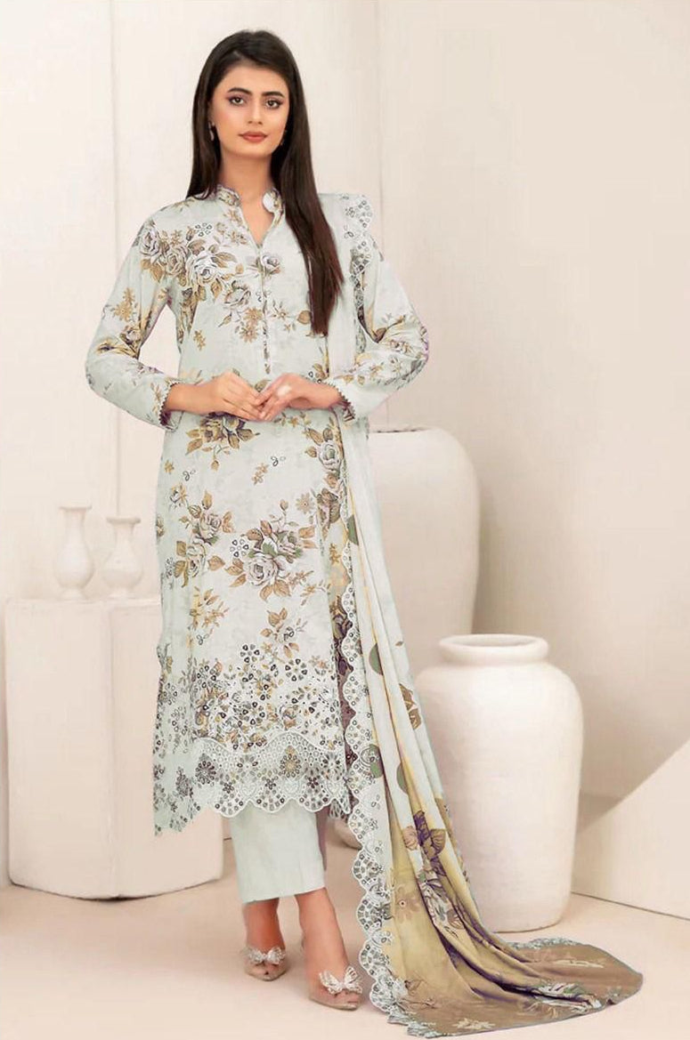 2026 Tawakkal Lawn Collection 3pcs Suit (Mustard Brown)