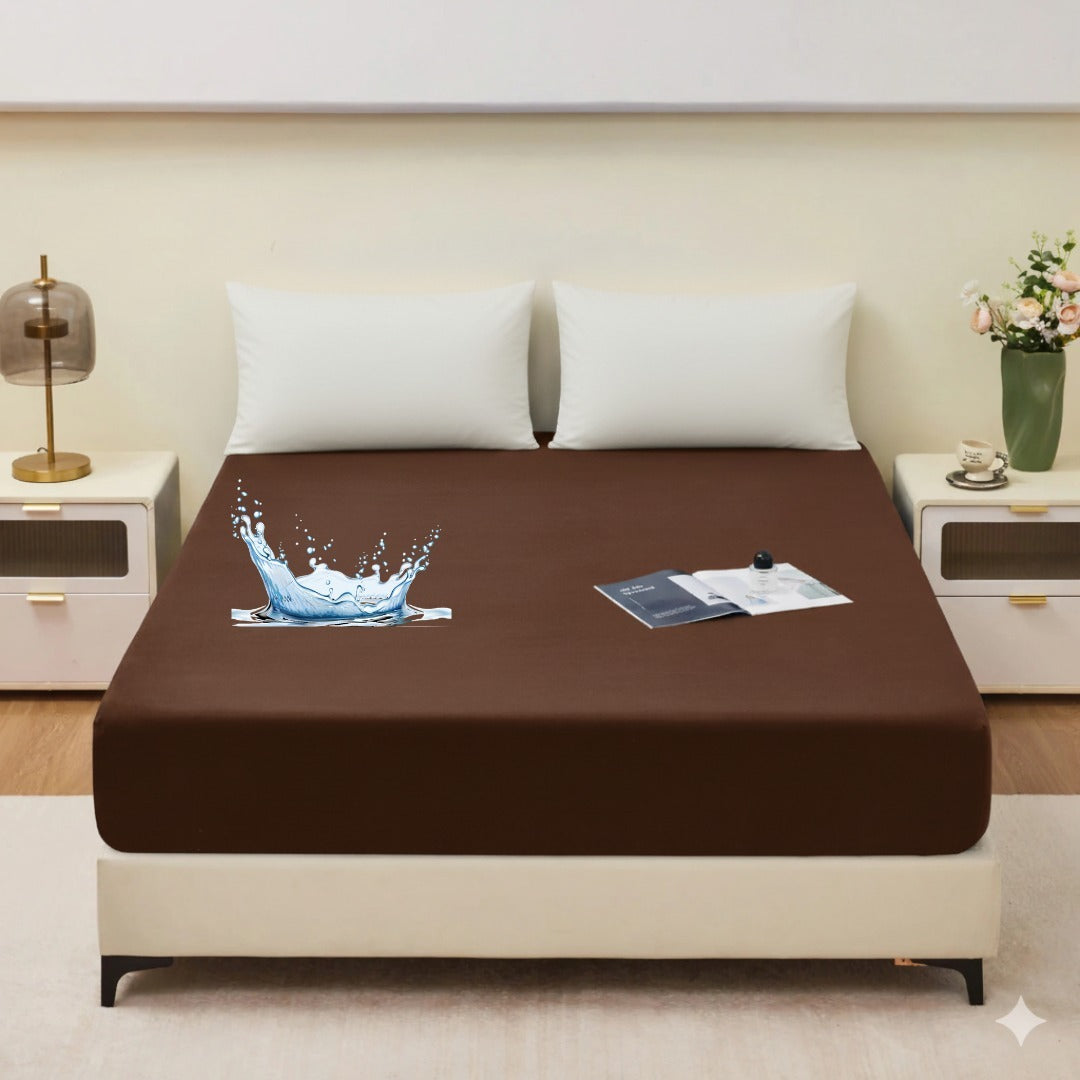 Dark Brown Terry Waterproof Mattress Protector