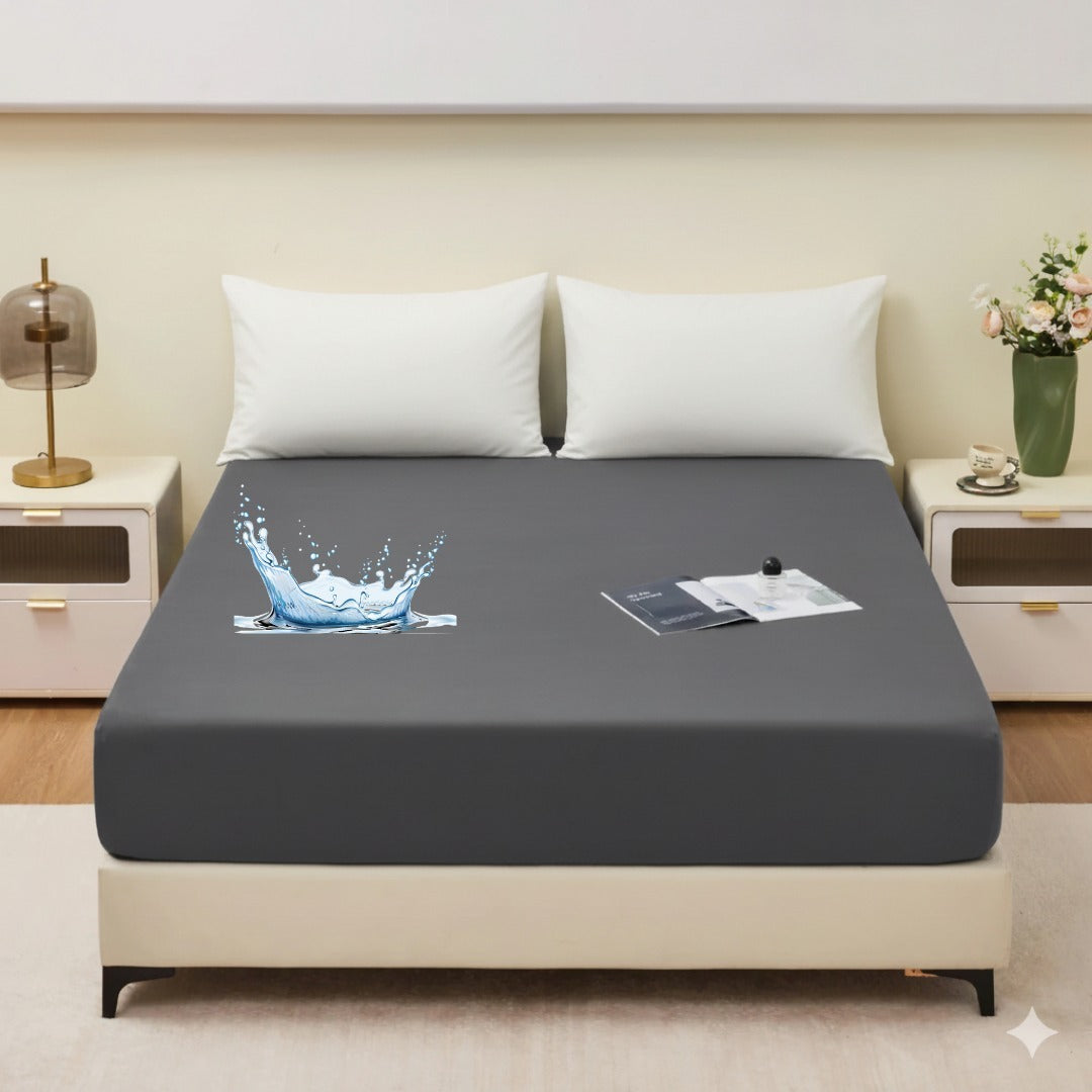 Dark grey Terry Waterproof Mattress Protector