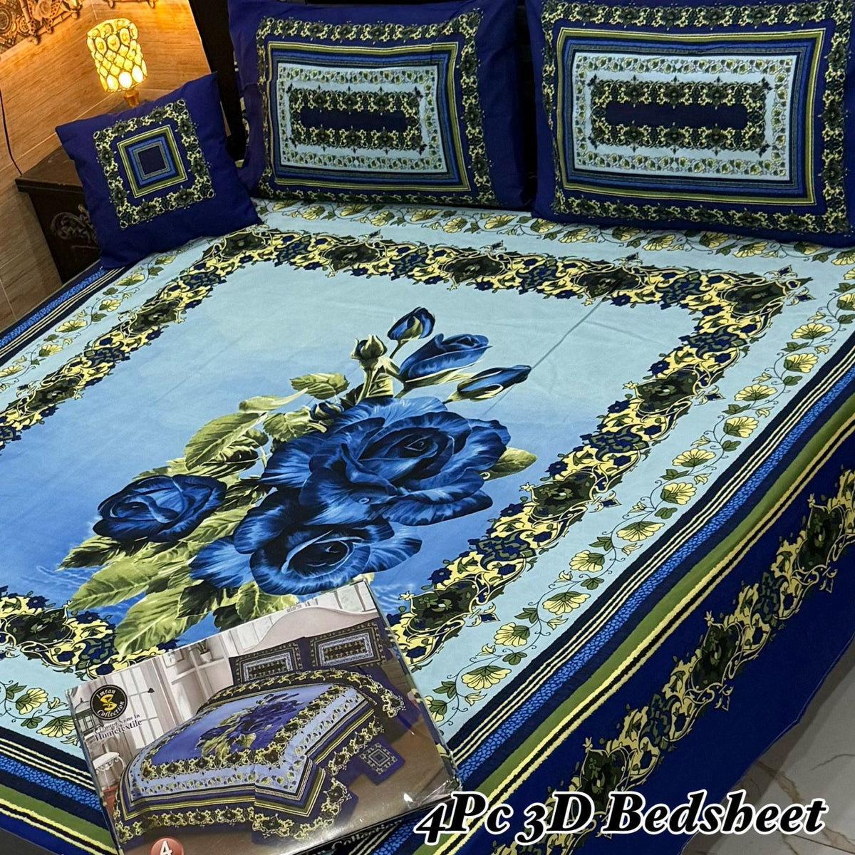 4Pc 3D Panel Bedsheet🔥