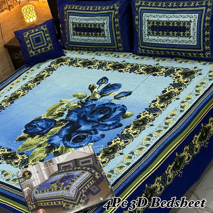 4Pc 3D Panel Bedsheet🔥