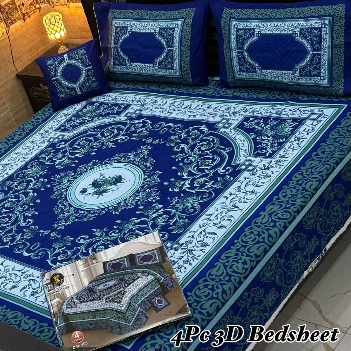 4Pc 3D Panel Bedsheet🔥