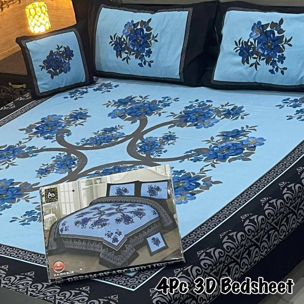 4Pc 3D Panel Bedsheet🔥