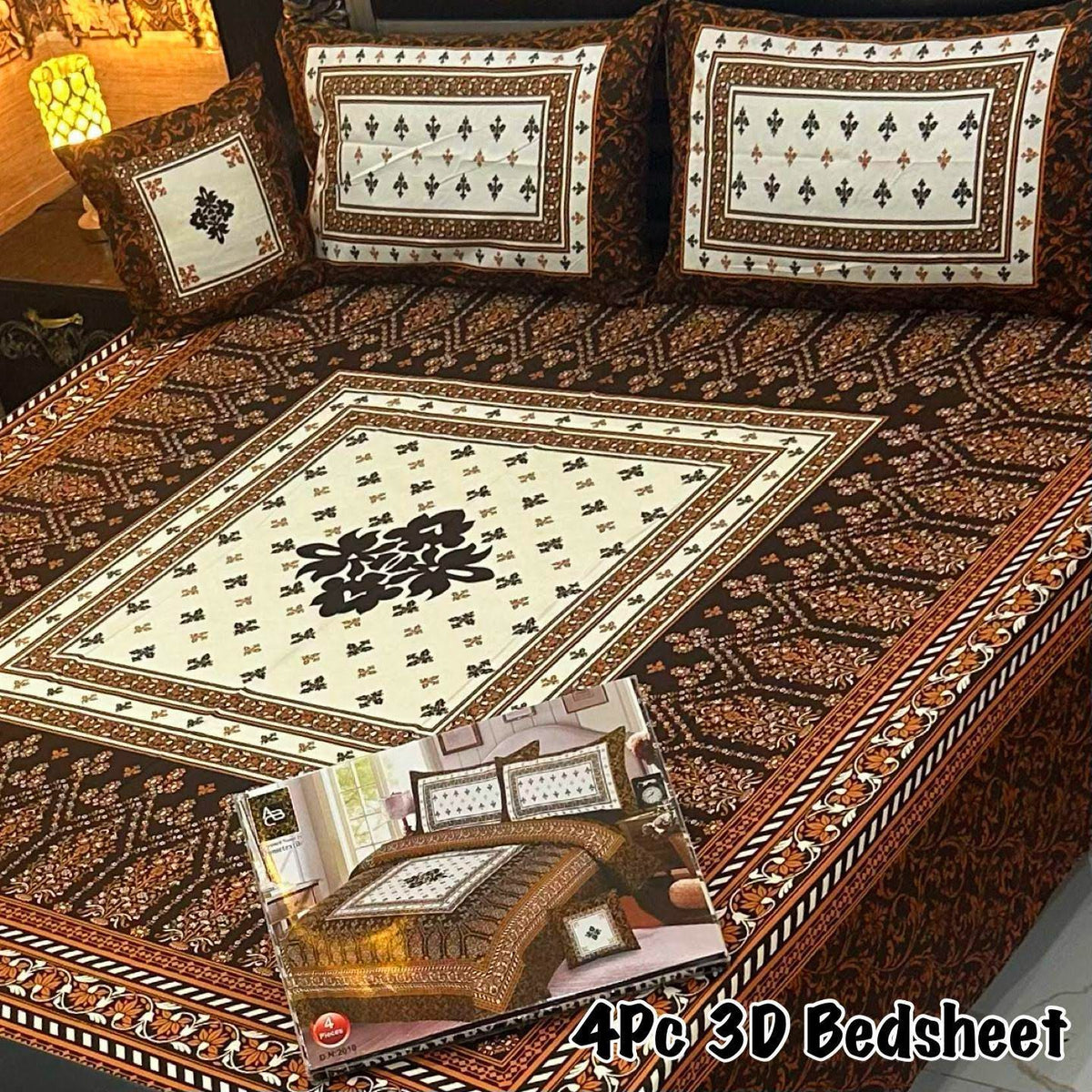 4Pc 3D Panel Bedsheet🔥
