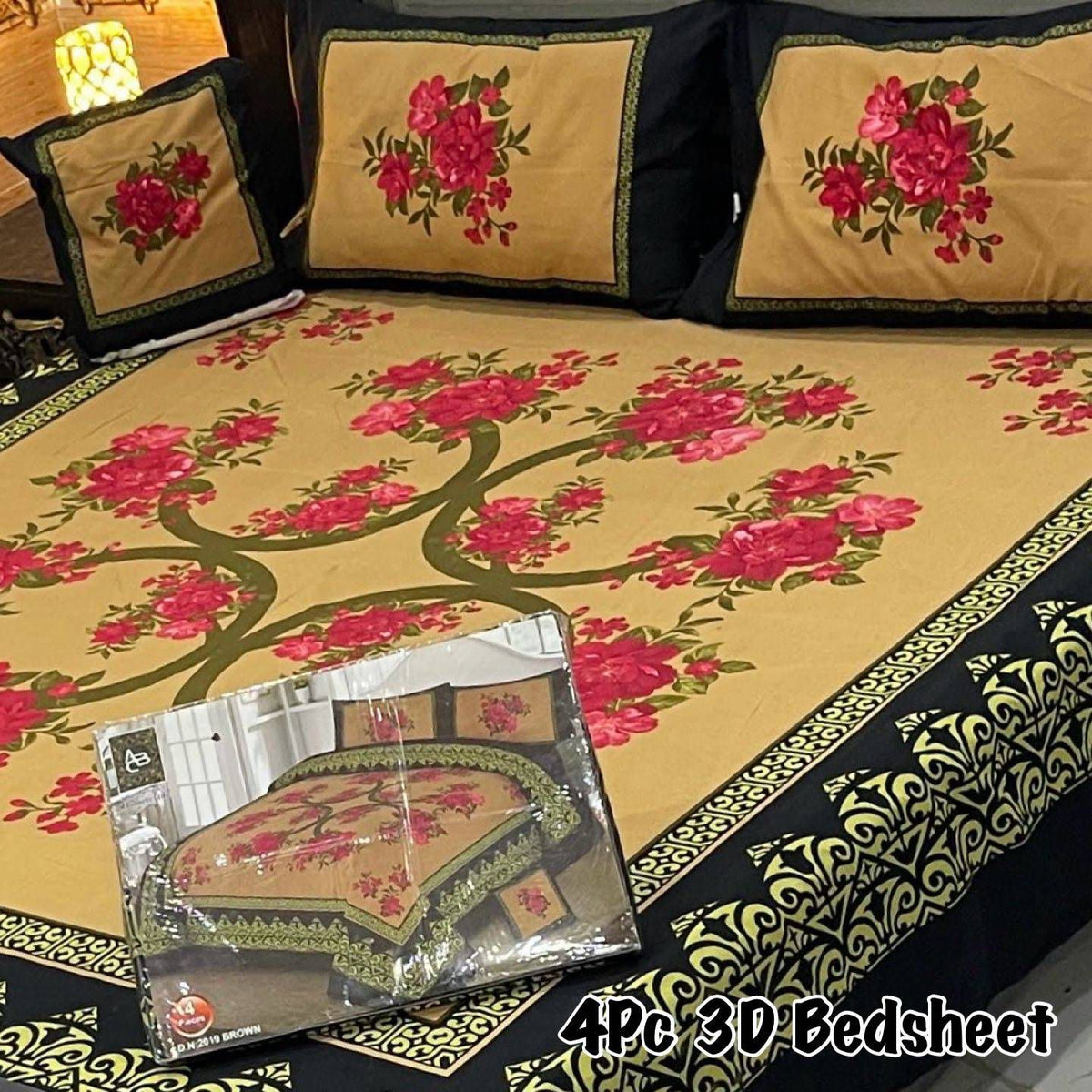 4Pc 3D Panel Bedsheet🔥