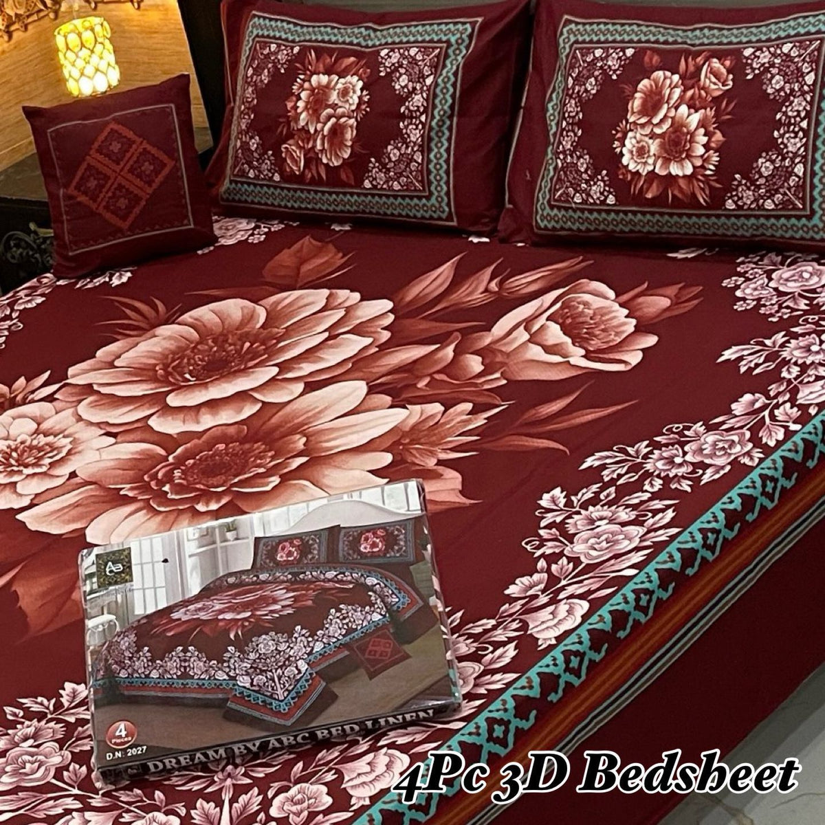 4Pc 3D Panel Bedsheet🔥