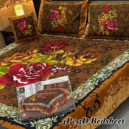4Pc 3D Panel Bedsheet🔥