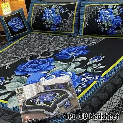 4Pc 3D Panel Bedsheet🔥