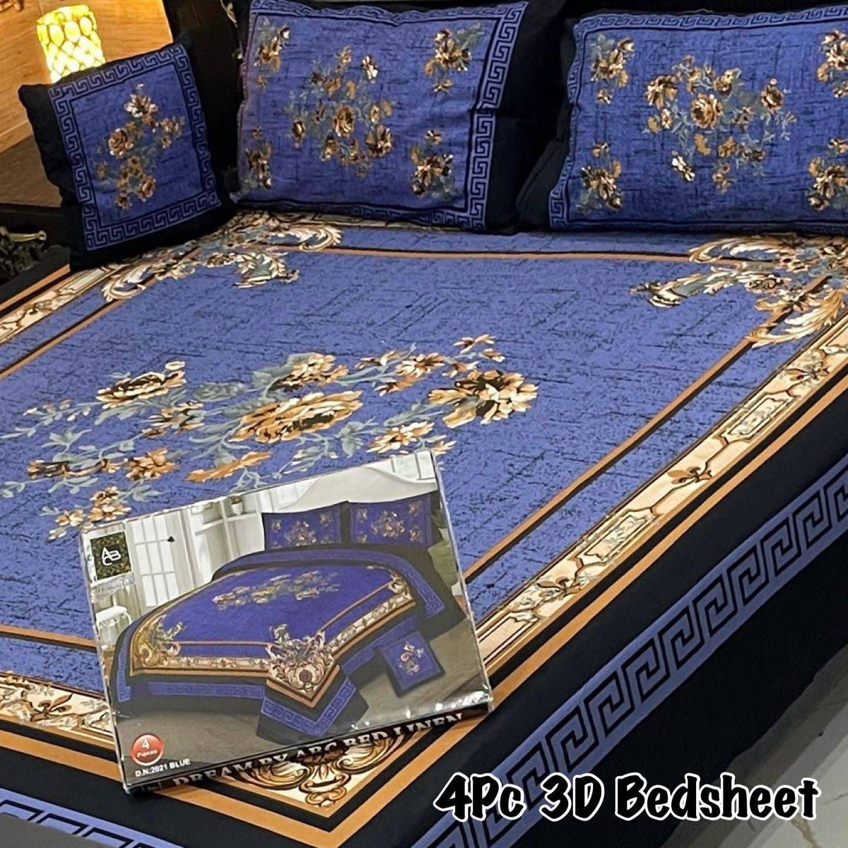 4Pc 3D Panel Bedsheet🔥