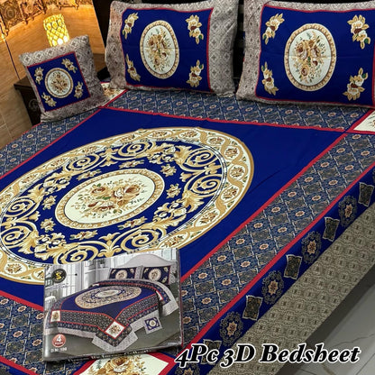 4Pc 3D Panel Bedsheet🔥