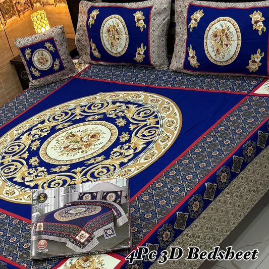 4Pc 3D Panel Bedsheet🔥