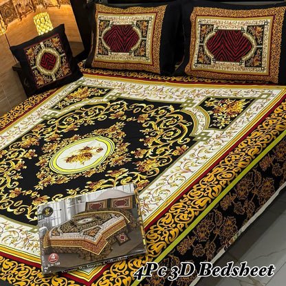 4Pc 3D Panel Bedsheet🔥