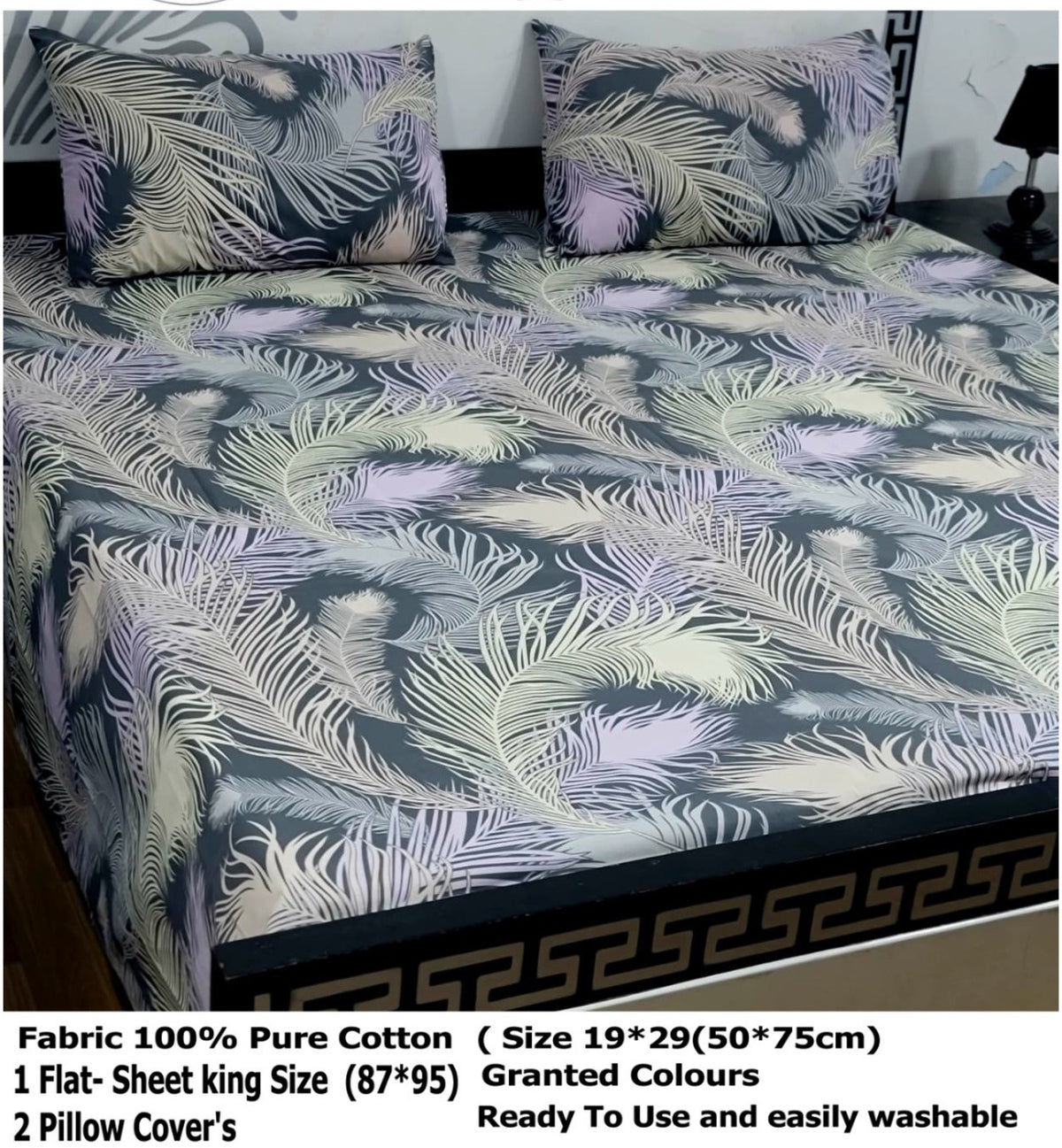 🌼 100% PURE COTTON KING SIZE BEDSHEET 🌼 ✨ Export Quality | Premium Floral Design ✨