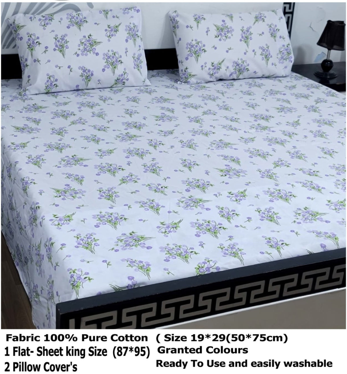 🌼 100% PURE COTTON KING SIZE BEDSHEET 🌼 ✨ Export Quality | Premium Floral Design ✨