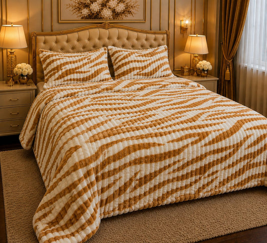 Luxury AC Fleece Blanket for Double Bed | Soft & Cozy Textured Bed Blanket