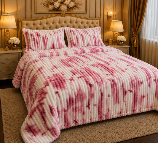Luxury AC Fleece Blanket for Double Bed | Soft & Cozy Textured Bed Blanket